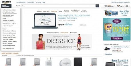Amazon.com mit großem Redesign