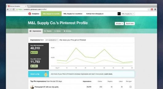 Pinterest: Analytics Profile