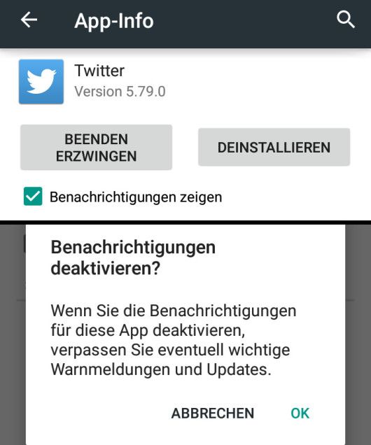 Twitter App Pushnachrichten