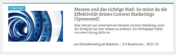 Sponsored Post Onlinemarketing.de