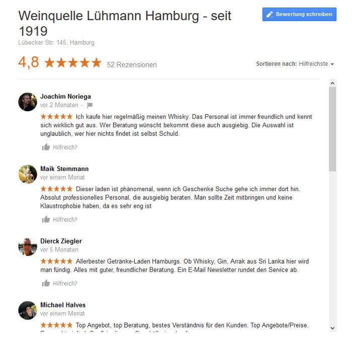 Review auf Google, Quelle. Google.de