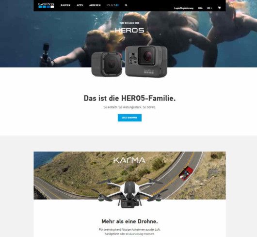 Storytelling GoPro Website