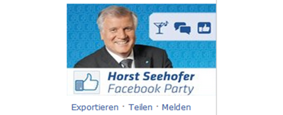 Seehofer lädt zur Facebook Party