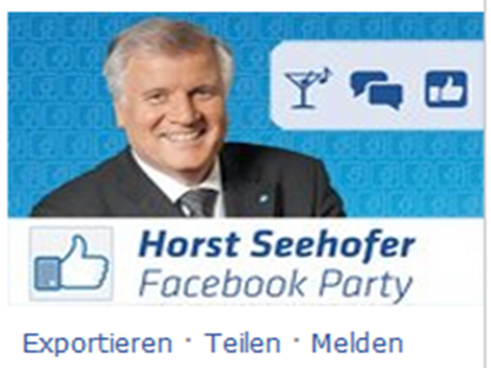 Seehofer lädt zur Facebook Party