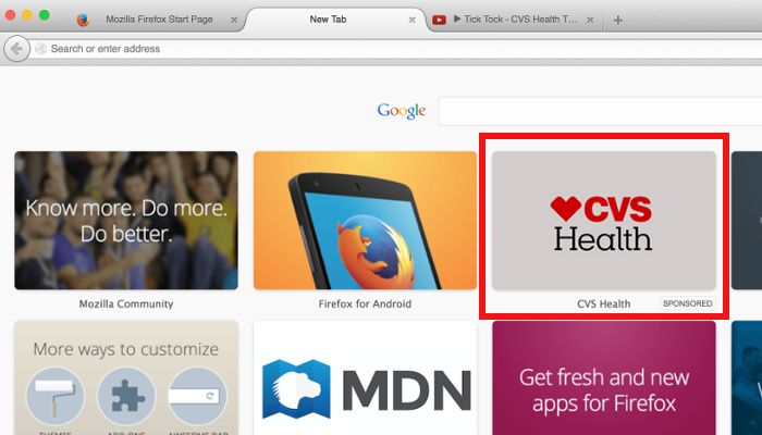 Enhanced Tiles: Mozilla launcht Ads in jedem Firefox Tab