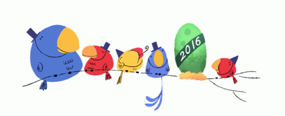 Google Doodle von heute: Frohes neues Jahr 2016