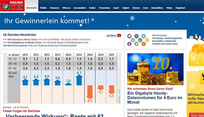 AGOF Top 15 – Focus Online löst Bild.de als reichweitenstärkstes Newsportal ab