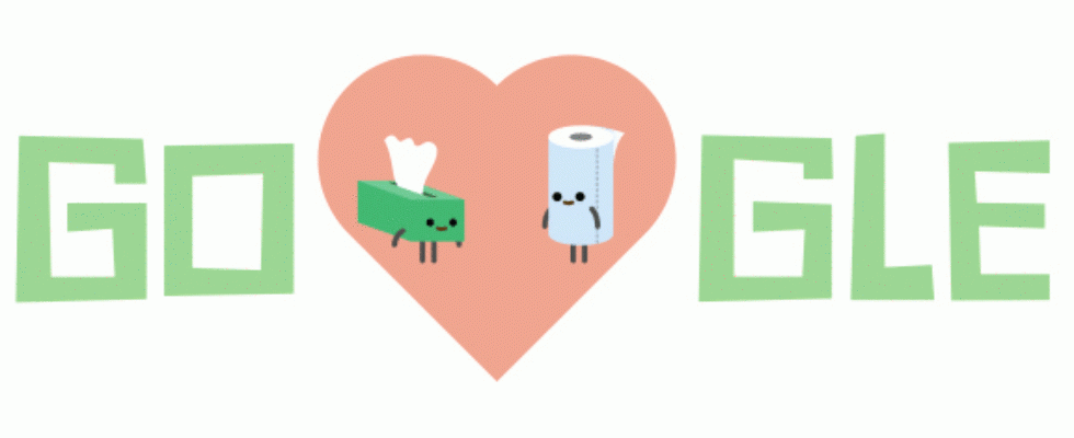 Google Doodle von heute: Valentinstag 2016