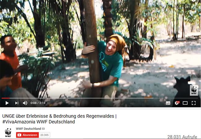 Der WWF spannte für seine #VivaAmazonia Kampagne den YouTube Influencer Unge ein.