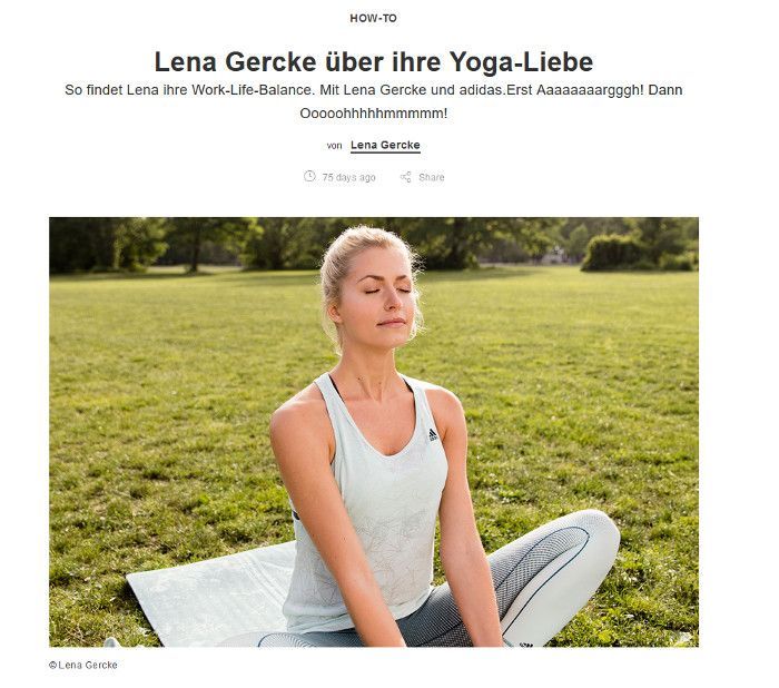 Ein How-To mit Lena Gercke im Zalando Ediotorial Magazin, Screenshot Zalando