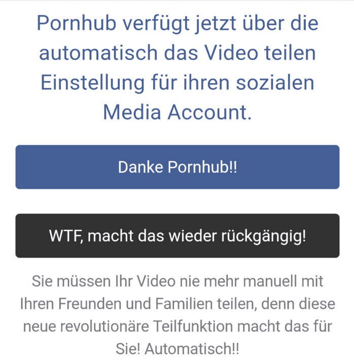 Pornhub teilt deine angesehenen Videos auf Facebook