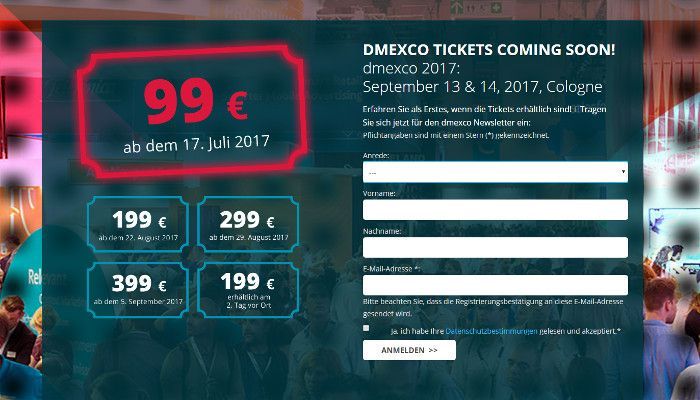 Keine kostenlosen Tickets mehr: dmexco bittet alle Besucher zur Kasse