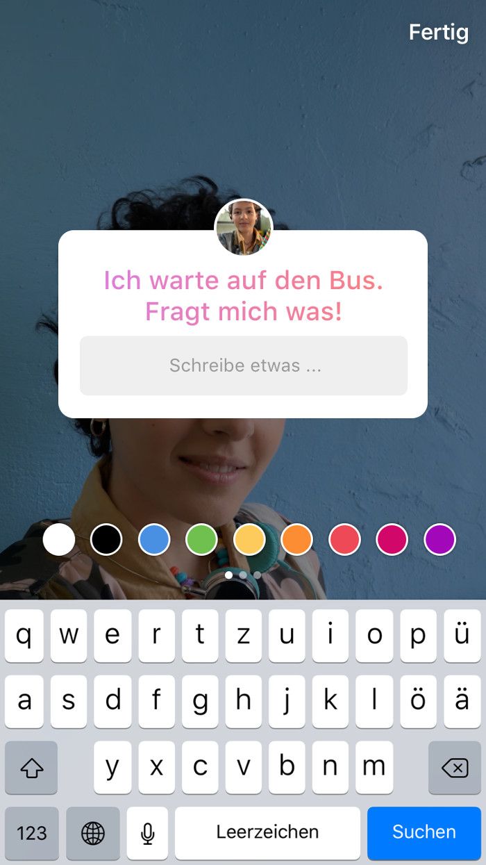 Situationsabhängiger Fragen-Sticker bei Instagram