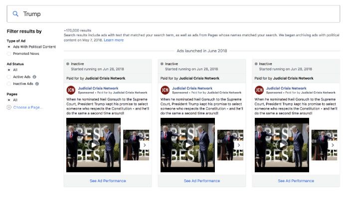 Top-Advertiser auf Facebook: Donald Trump dominiert die politische Werbung