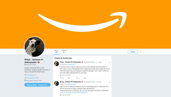 Skurrile Amazon-Botschafter propagieren faire Arbeitsbedingungen via Twitter