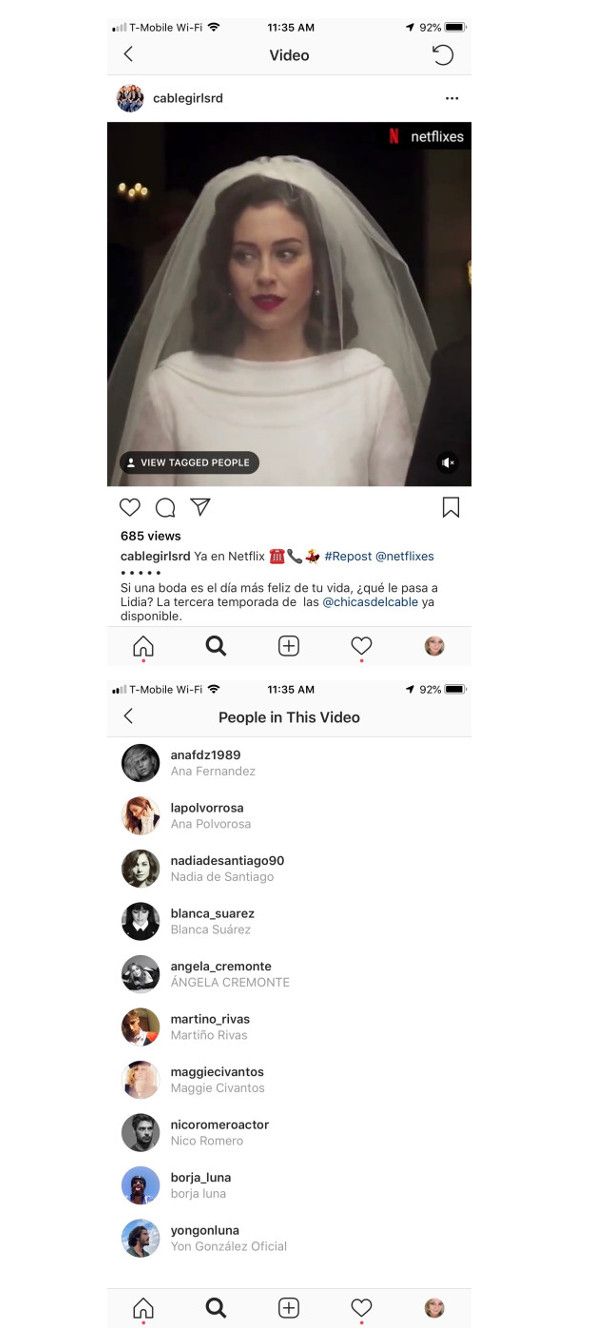 Video Tagging bei Instagram - Screenshot von: cablegirlsrd