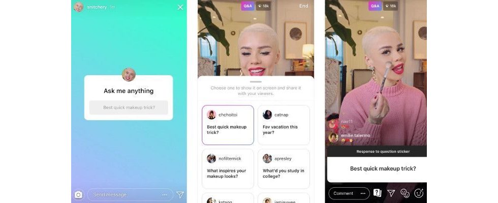 Instagram User können Marken und Influencern per Sticker live Fragen stellen