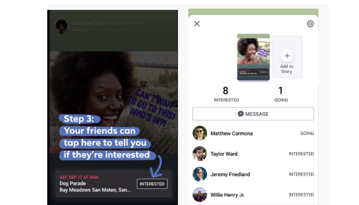 Facebook testet die Promotion von Events in Stories