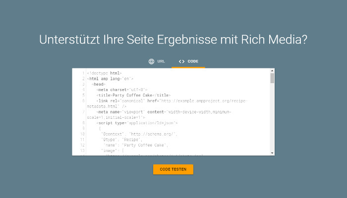 Googles Rich Results Test bekommt einen Code Editor