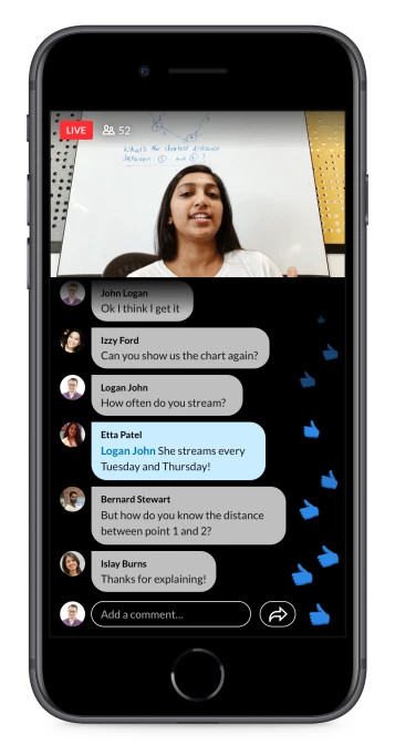 Ein Blick auf LinkedIns Live Video Feature auf dem Smartphone