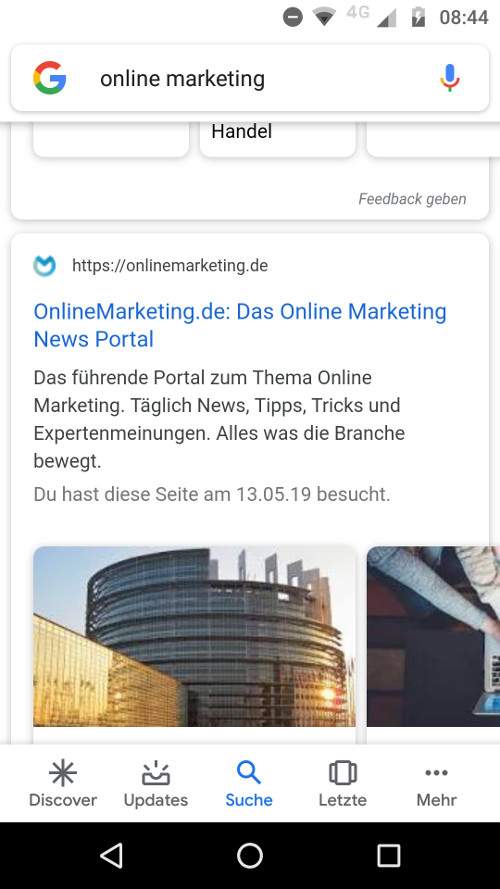 Favicon für OnlineMarketing.de, Screenshot