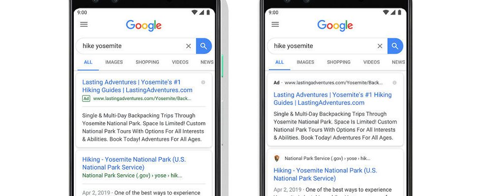 Google bringt grünes Ad Label für mobile Suche nicht zurück