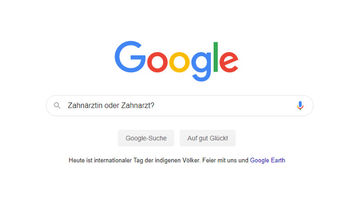 Gender Bias bei Google? Wie gut rankt die Zahnärztin für Zahnarzt?