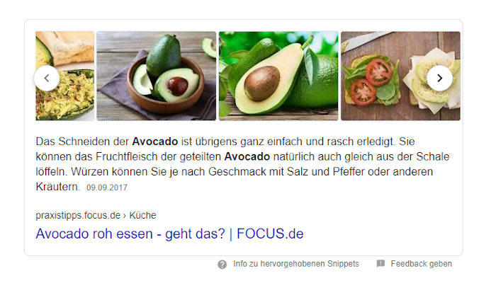 Bilder-Karussell in Googles Featured Snippet jetzt live?