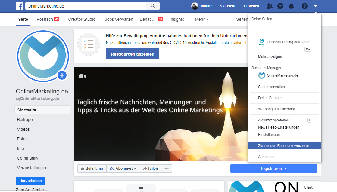 Neues Facebook Design Endlich Fur Alle Da So Wechselst Du Onlinemarketing De