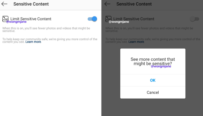 Instagram arbeitet an neuer Option: „Limit Sensitive Content“