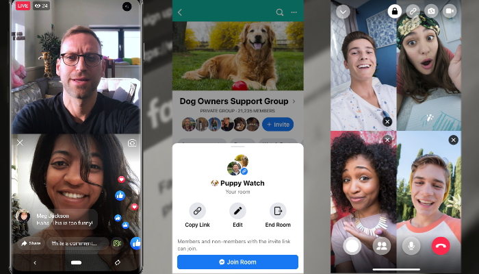 Mit Videochat und Spielen: Facebook launcht Messenger Rooms für Gruppen und Events