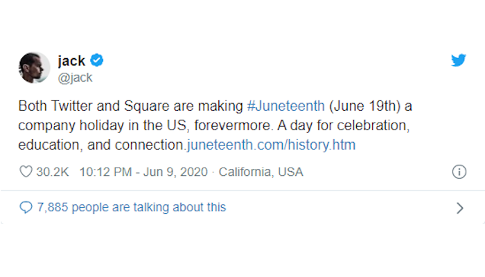 Neuer Feiertag für Twitter-Mitarbeitende: Jack Dorsey erklärt Juneteenth zum Festtag