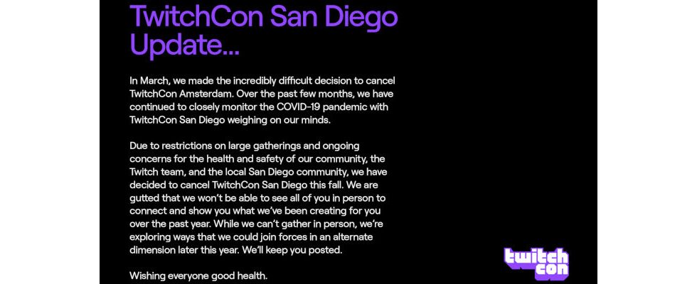Absage: Die TwitchCon San Diego wird wegen Corona nicht stattfinden