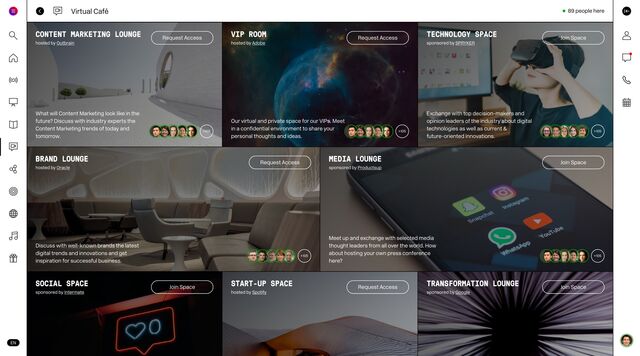 Das Virtual Café auf der digitalen DMEXCO-Plattform