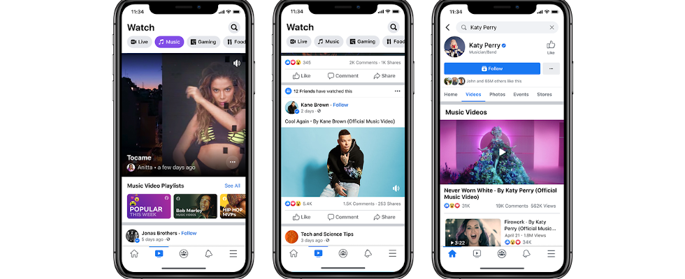 Facebook führt Musik-Video-Playlists für Watch ein
