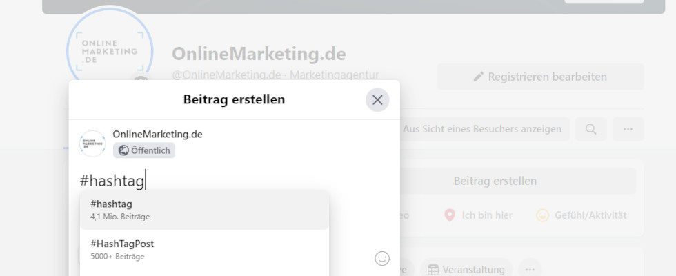 Wie Auf Instagram Hashtag Metrik Bei Post Erstellung Auf Facebook Onlinemarketing De