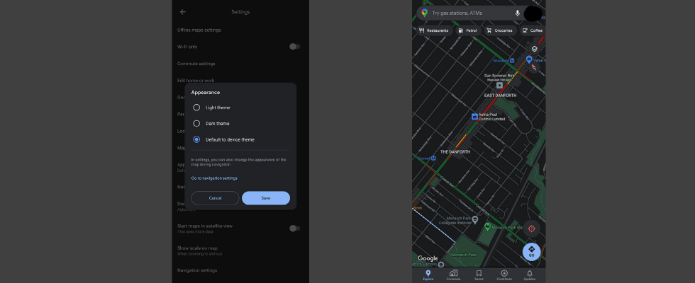 Im Test: Der Dark Mode für Google Maps