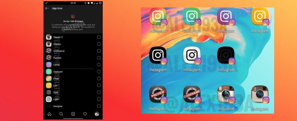 Instagram: Können User bald zwischen verschiedenen Logos wählen?