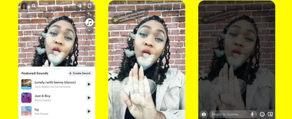 Neues Feature Sounds: Snapchat lässt alle iOS User Songs in ihre Snaps integrieren