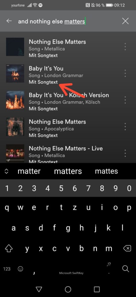 Neue Suchfunktion von Spotify mithilfe von Songtexten 