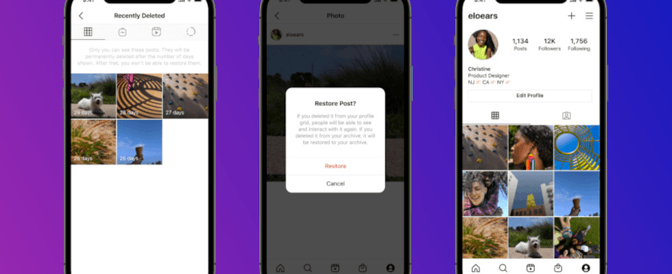 Recently Deleted: Instagram User können gelöschte Inhalte wiederherstellen