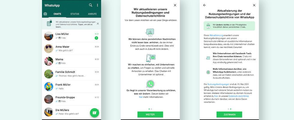 WhatsApp erklärt neue Nutzungsbedingungen mit einem Banner in der App