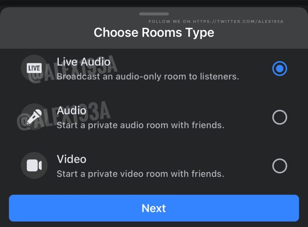Audio Feature in Facebook Rooms 