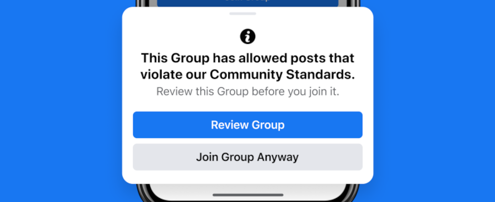 Facebook warnt User ab sofort vor dem Eintritt in problematische Gruppen