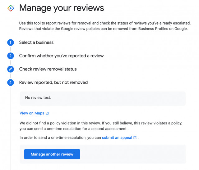 User können gegen Googles Entscheidung zu den Reviews Einspruch einlegen