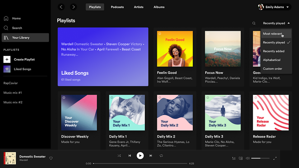 Spotify neues Design Desktop 