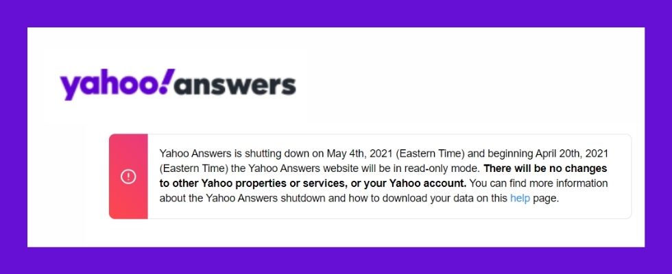 Frage-Plattform Yahoo Answers endet am 4. Mai