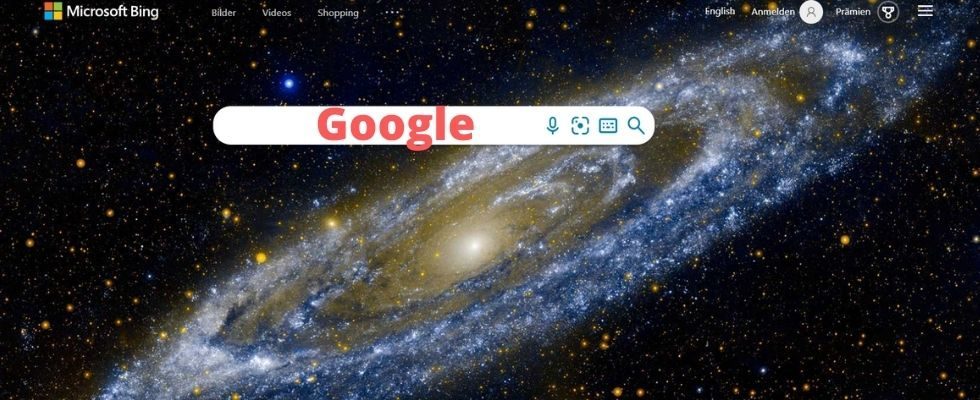 Nach „Google“ wird bei Bing am häufigsten gesucht