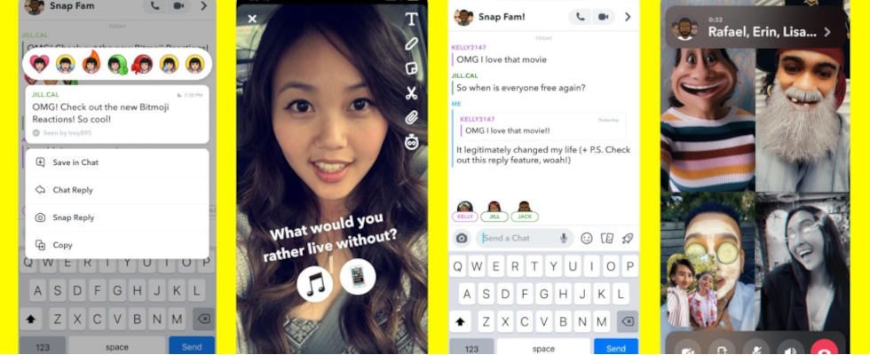 Chat Replies, Bitmoji Reactions und mehr: Snapchat launcht neue Messaging Features