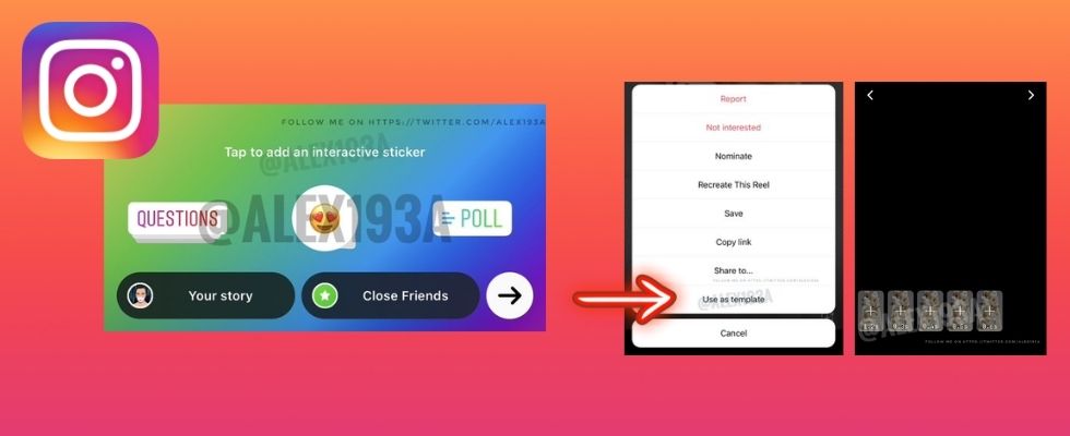 Instagram testet Templates für Reels und schnellen Einbau von Stickern